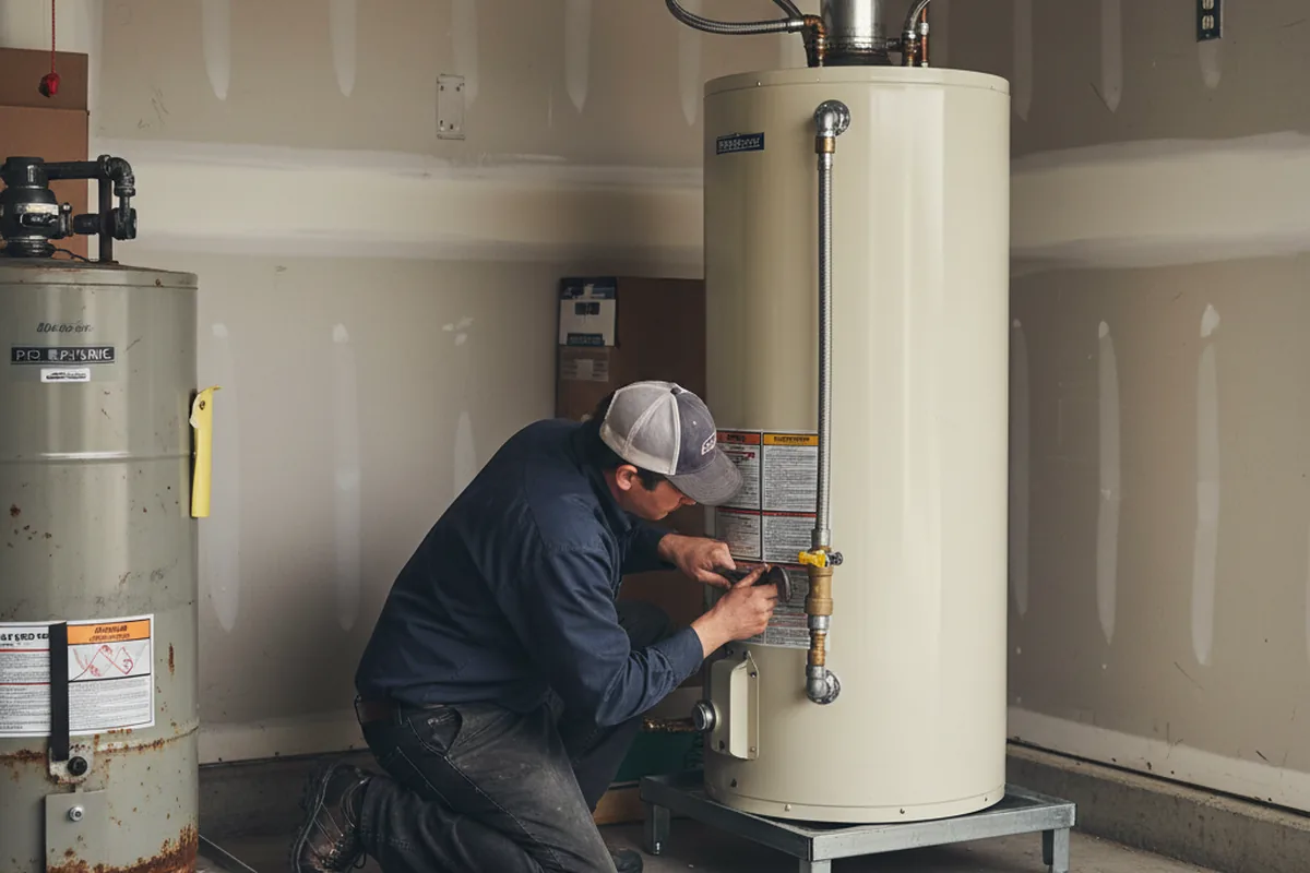 Water heater and shutoff valve replacement in Galway