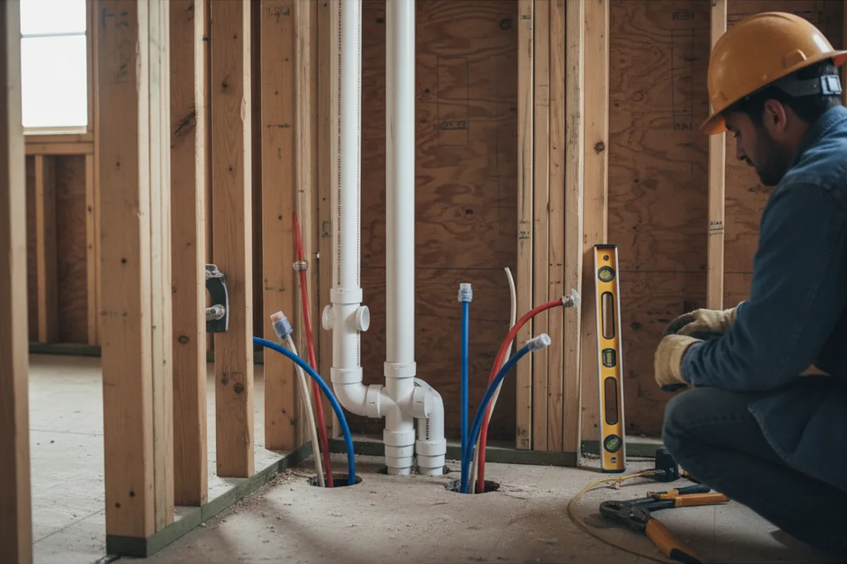 Drain and supply rough-in during Garbage Disposal Repair in Galway
